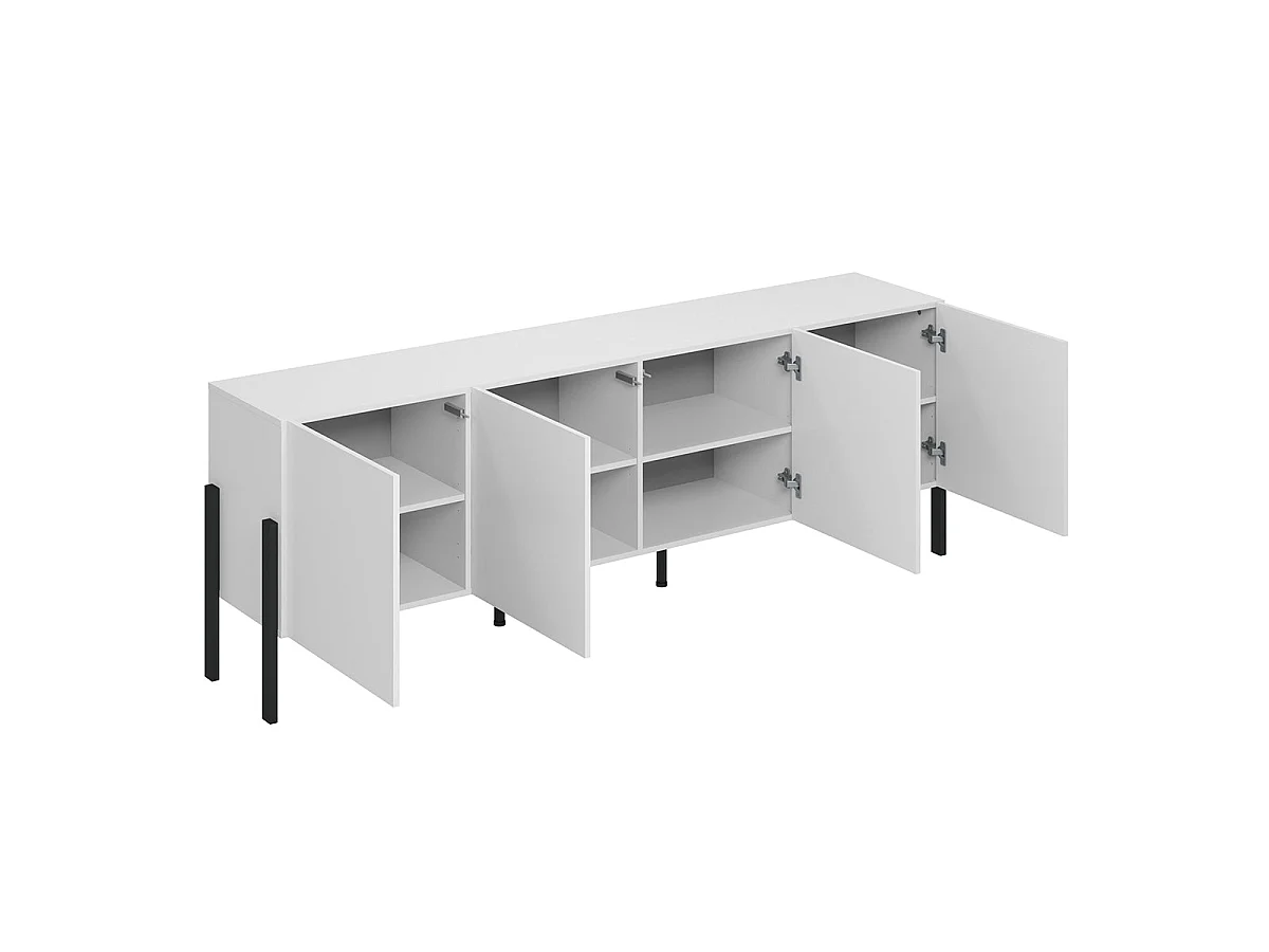 Bérénice 4-dörrars TV-möbel, 200 cm, vit