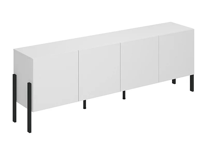 Móvel TV 4 portas Bérénice branco mate e preto 204cm
