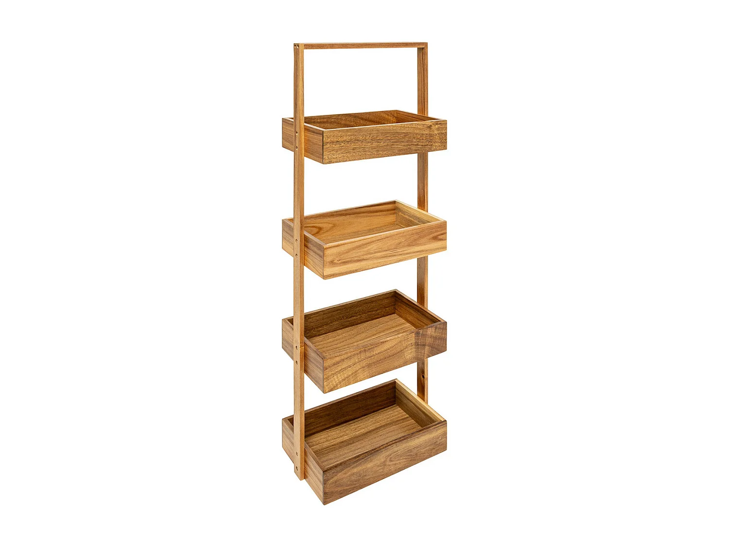 Étagère de rangement Desserte 4 niveaux en Bois d'Acacia H 88 cm