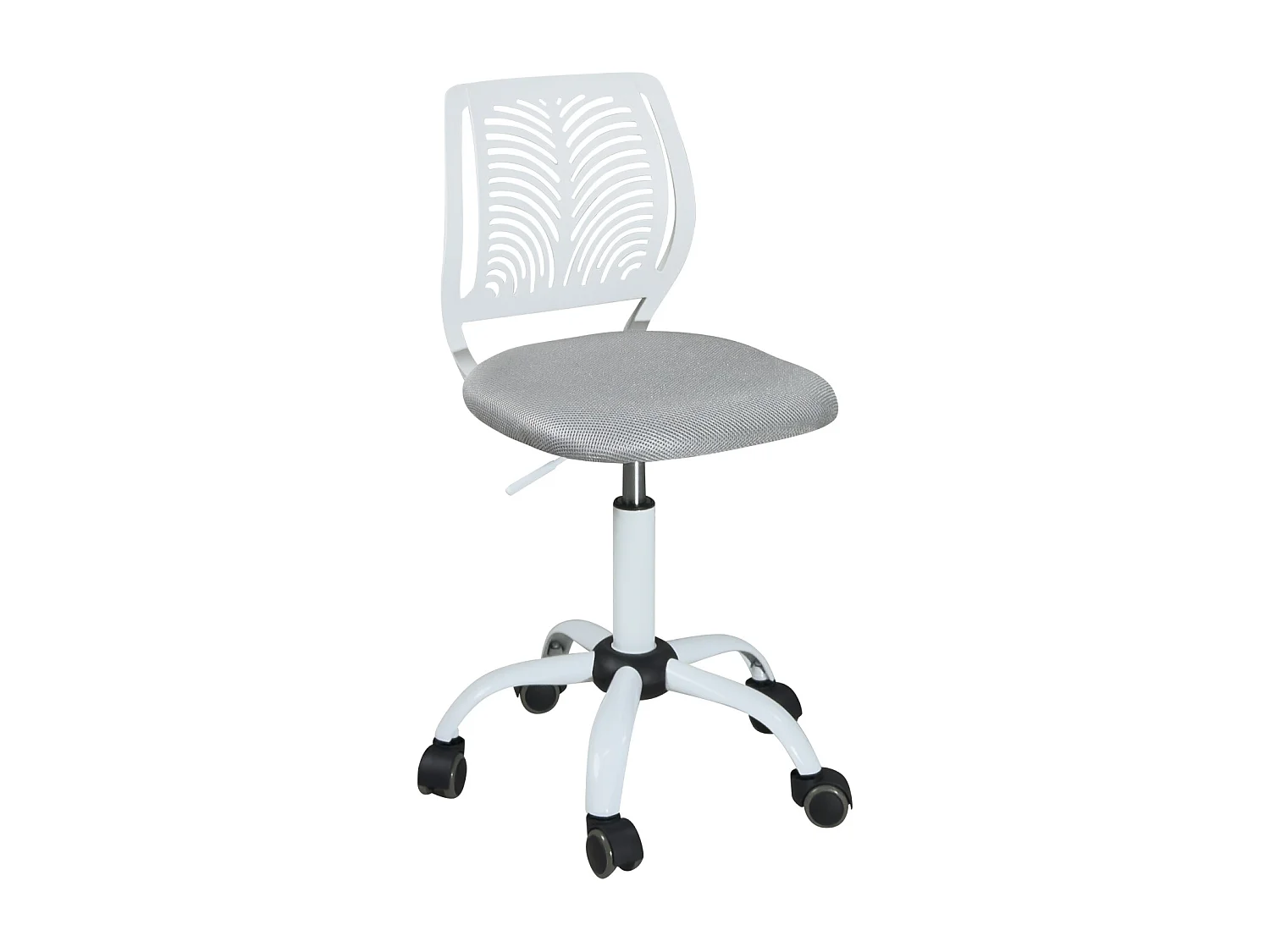 Silla de Oficina para Niños, Altura Ajustable, Giratoria SAWI (Blanco Gris)