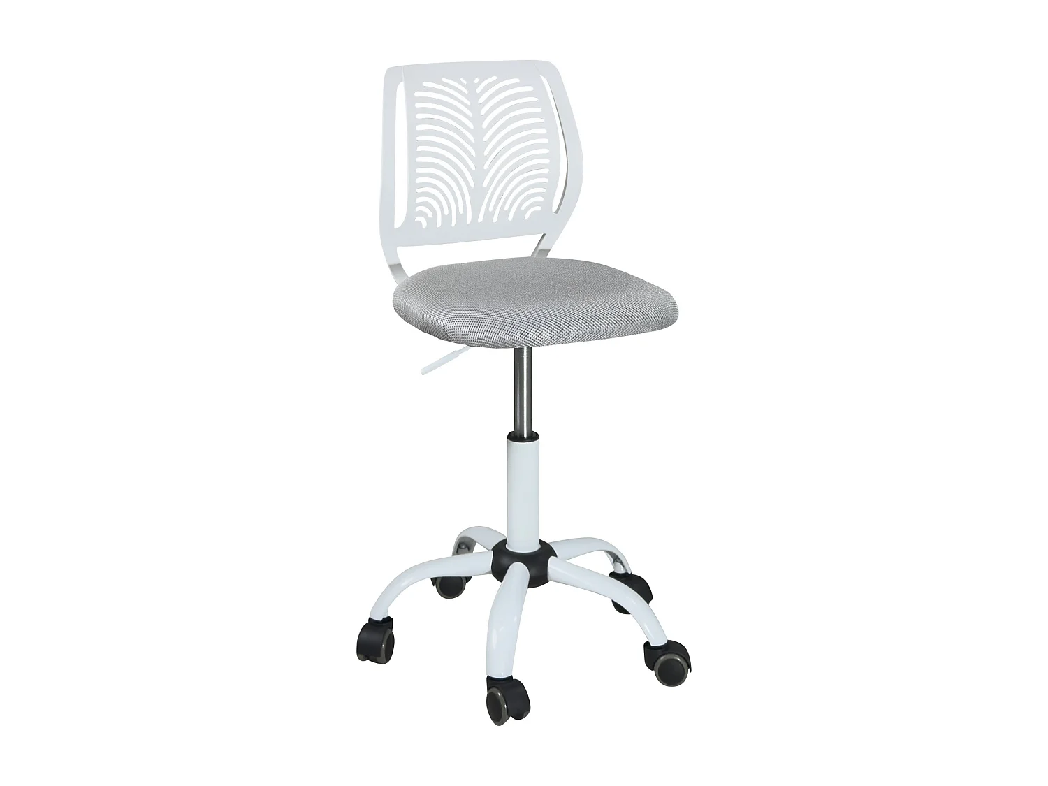 Chaise Bureau Enfant, Hauteur Réglable, Pivotante SAWI (Blanc Gris)