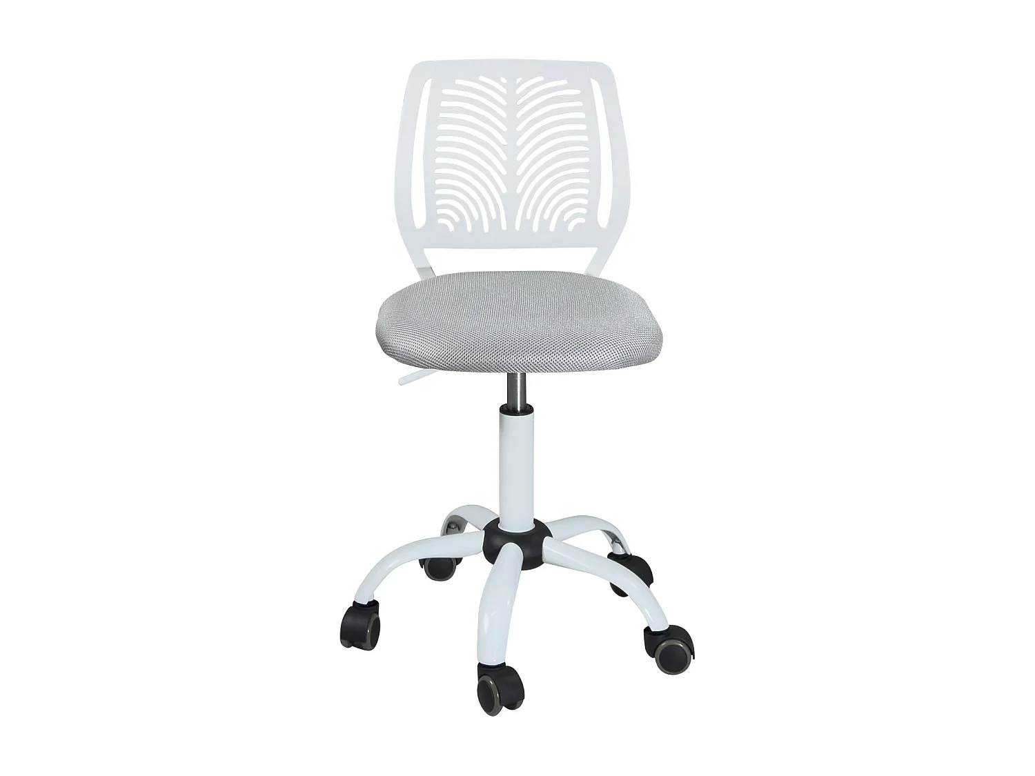 Chaise Bureau Enfant, Hauteur Réglable, Pivotante SAWI (Blanc Gris)