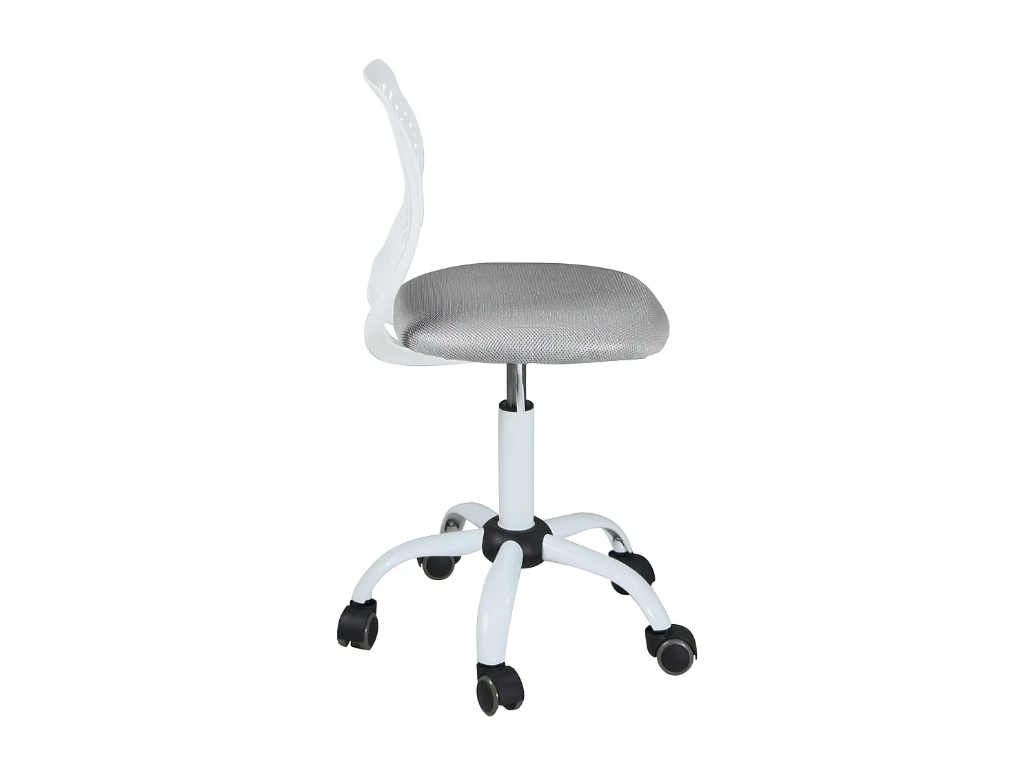 Chaise Bureau Enfant, Hauteur Réglable, Pivotante SAWI (Blanc Gris)