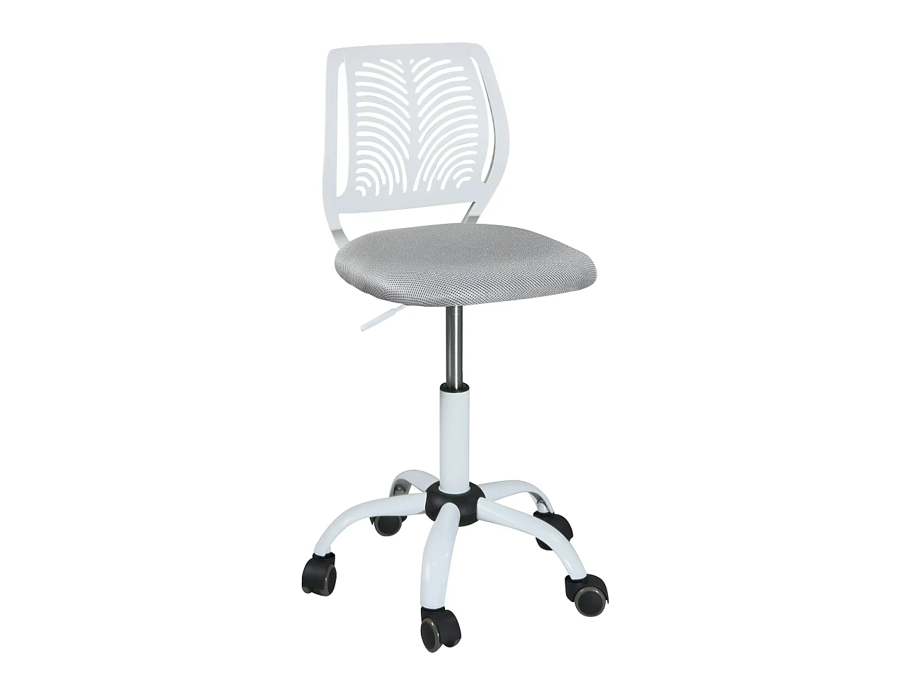 Chaise de bureau enfant réglable pivotante SAWI blanc gris