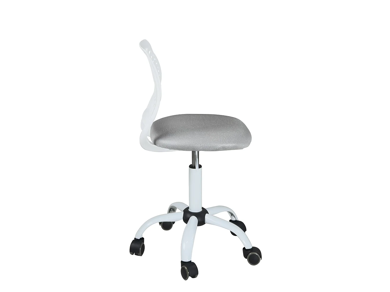 Chaise de bureau enfant réglable pivotante SAWI blanc gris