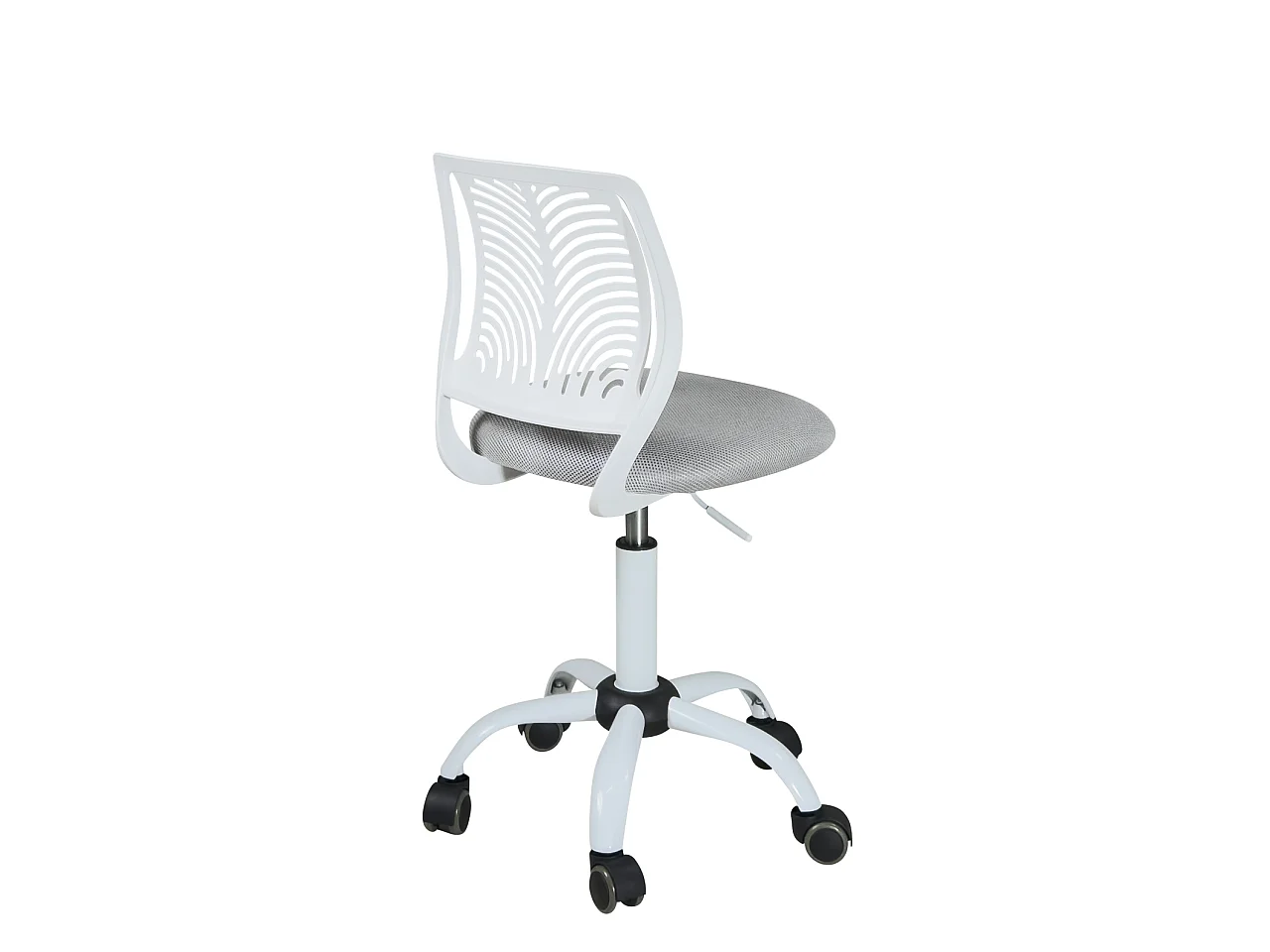 Chaise de bureau enfant réglable pivotante SAWI blanc gris