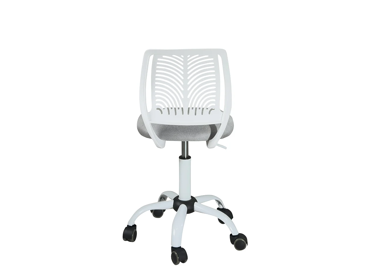 Chaise de bureau enfant réglable pivotante SAWI blanc gris