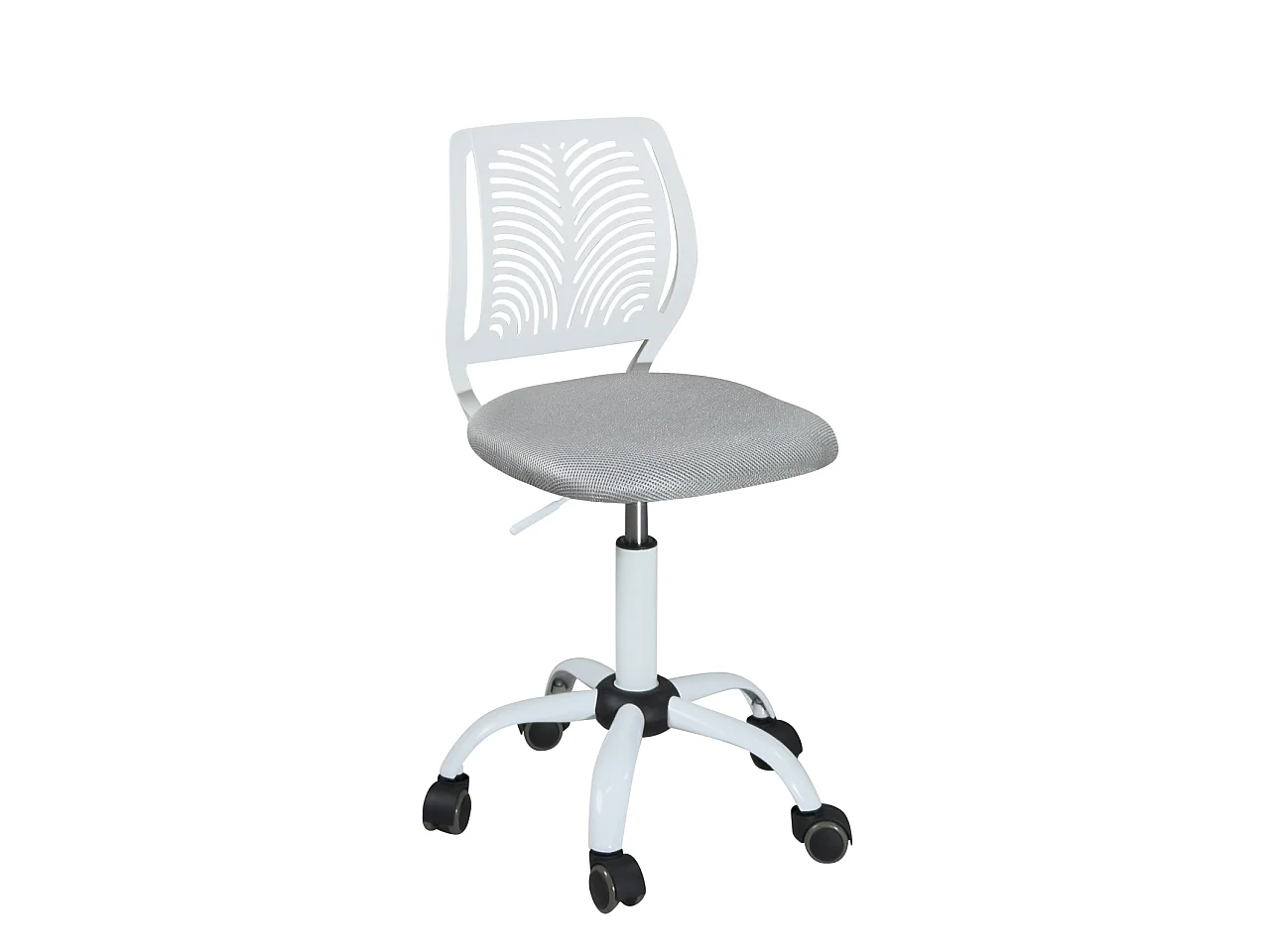 Chaise de bureau enfant réglable pivotante SAWI blanc gris