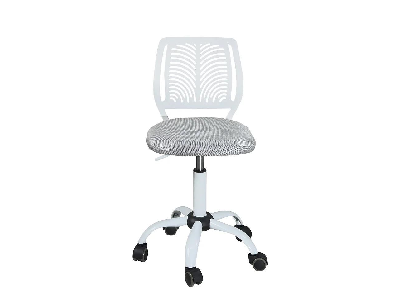 Chaise de bureau enfant réglable pivotante SAWI blanc gris