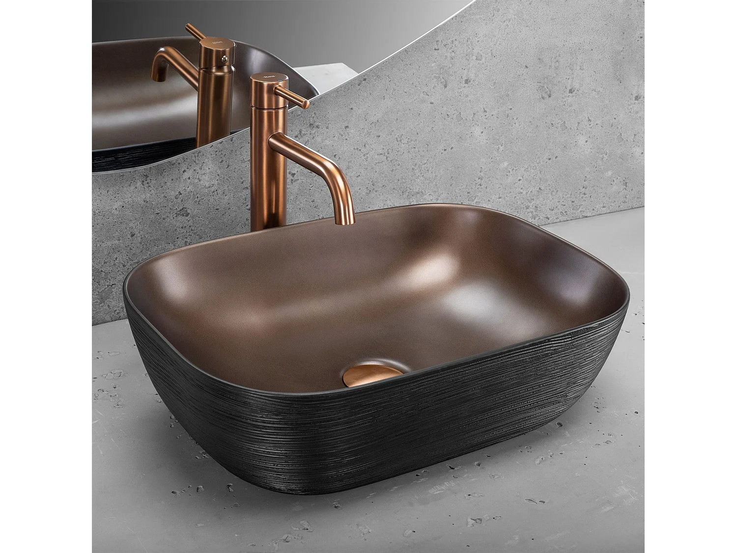 Lavatório De Apoio Rea Belinda Brush Copper