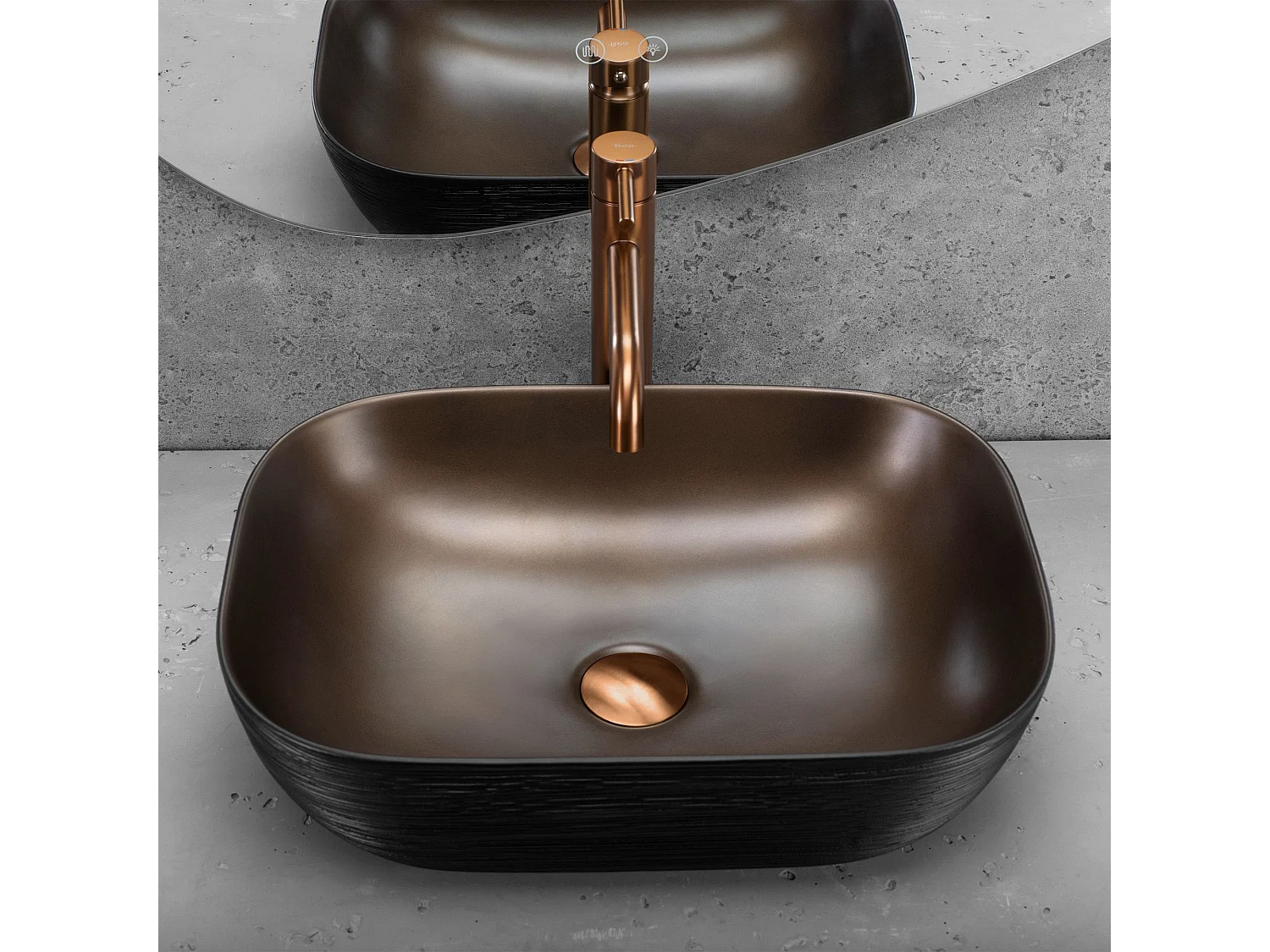 Lavatório De Apoio Rea Belinda Brush Copper