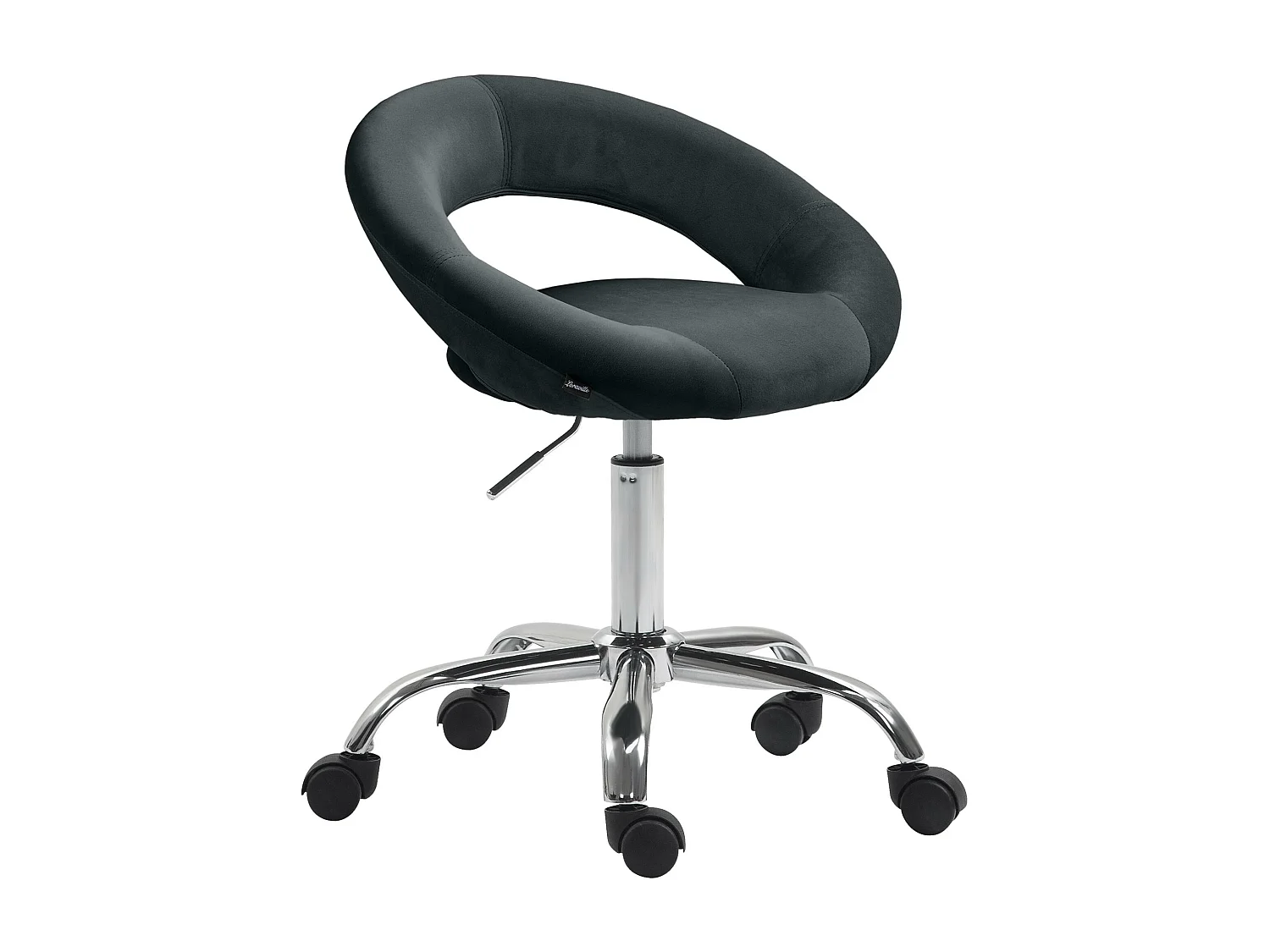 Tabouret de bureau - Velours - Noir - Olinda