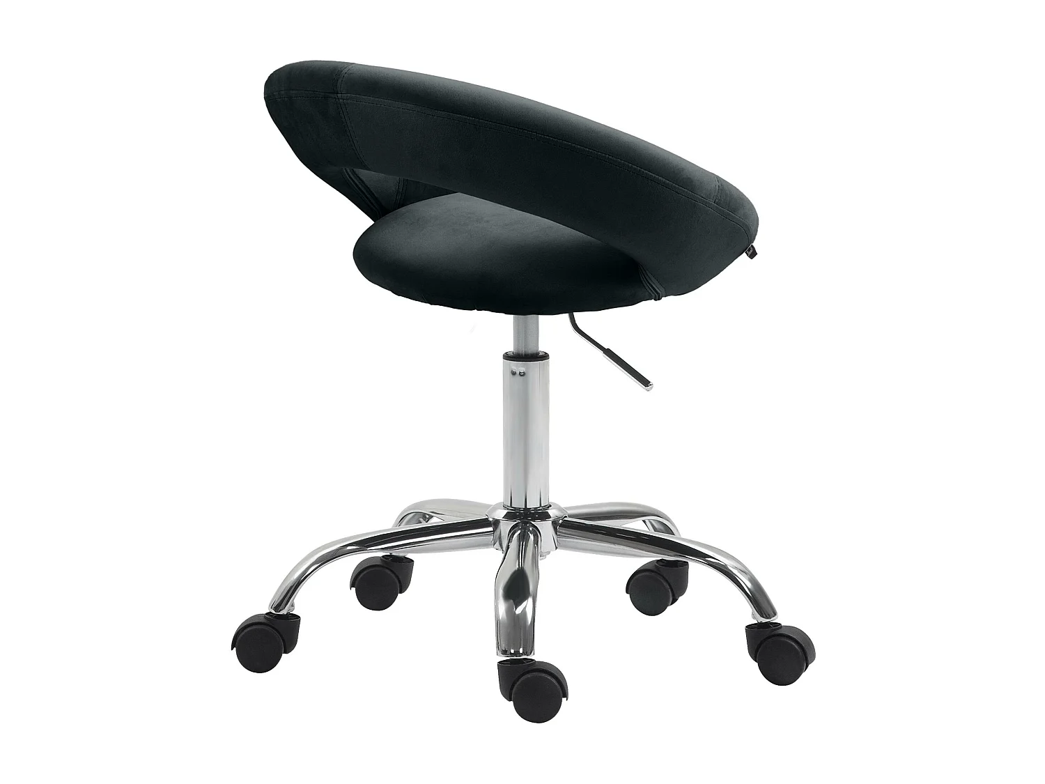 Tabouret de bureau - Velours - Noir - Olinda