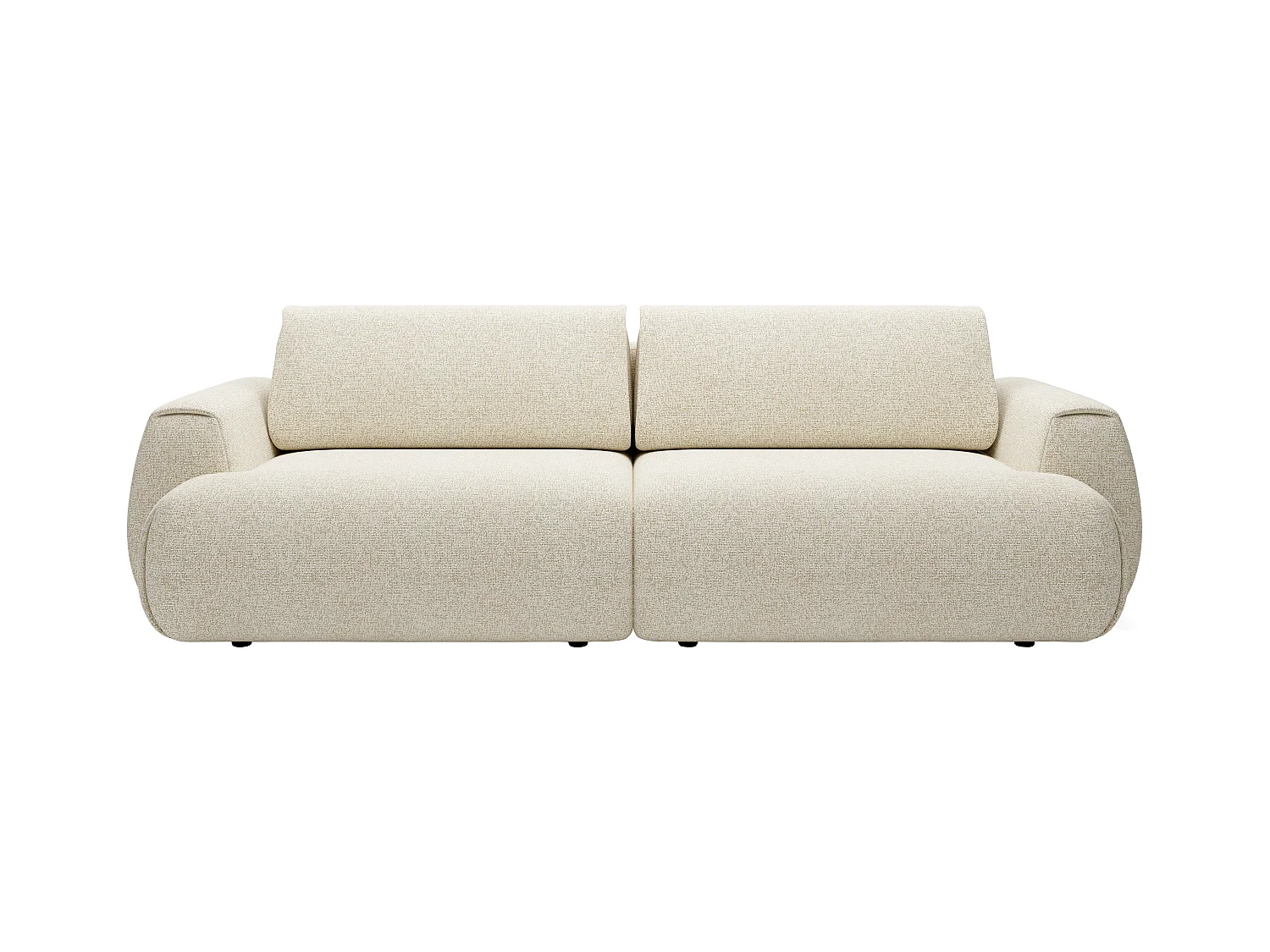 Canapé 4 places convertible en tissu chiné beige MONELIA