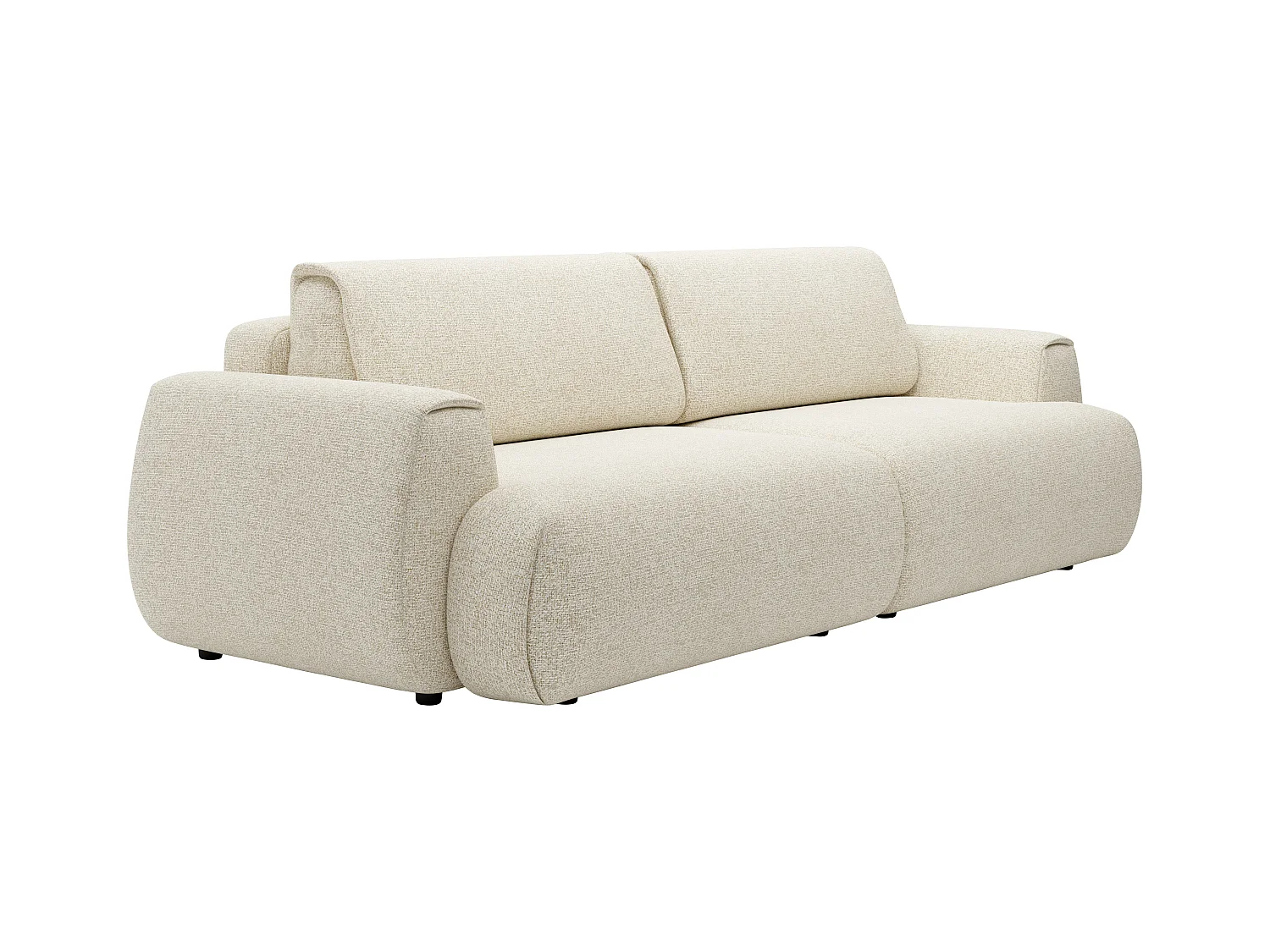 Canapé 4 places convertible en tissu chiné beige MONELIA
