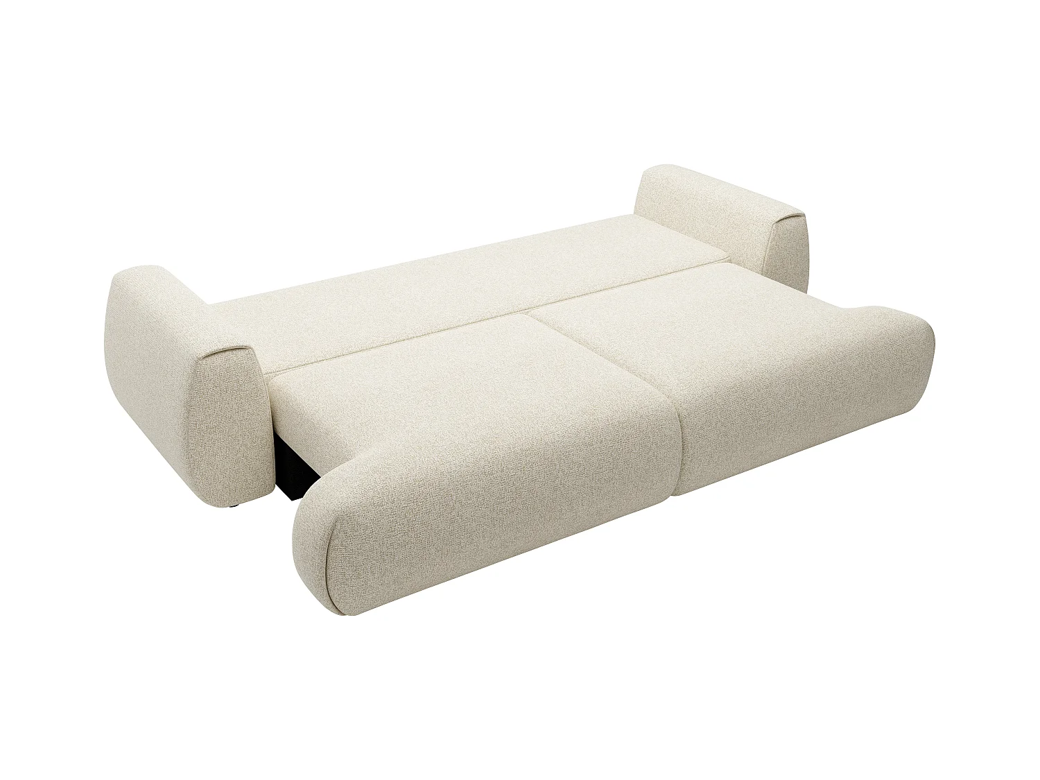 Canapé 4 places convertible en tissu chiné beige MONELIA