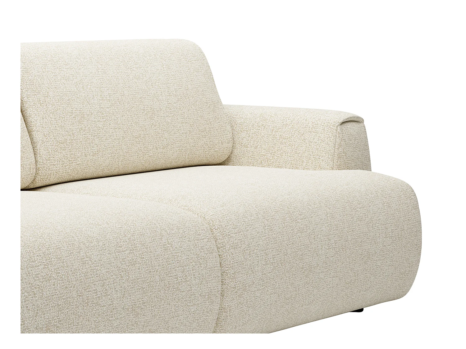 Canapé 4 places convertible en tissu chiné beige MONELIA