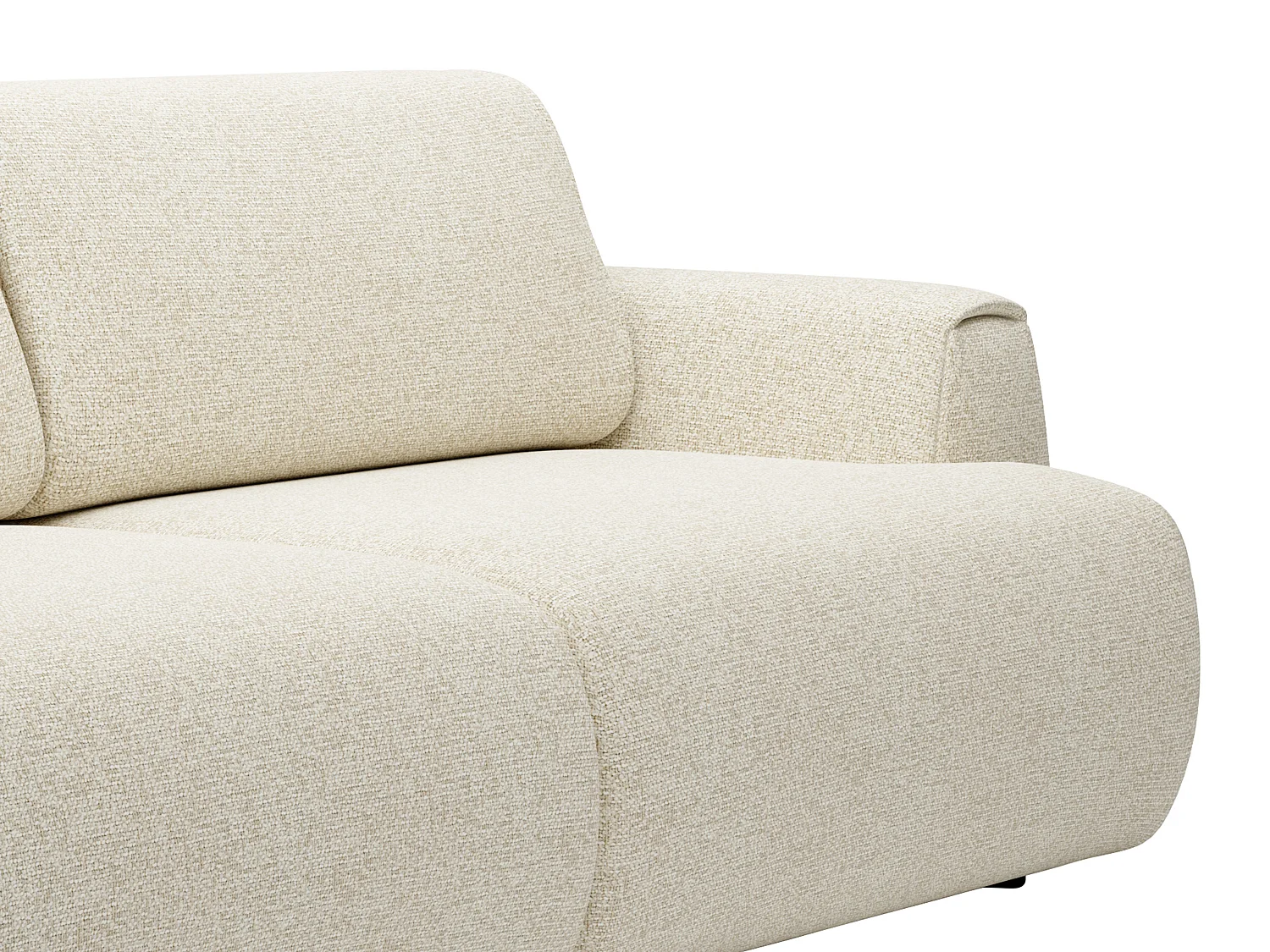 Canapé 4 places convertible en tissu chiné beige MONELIA