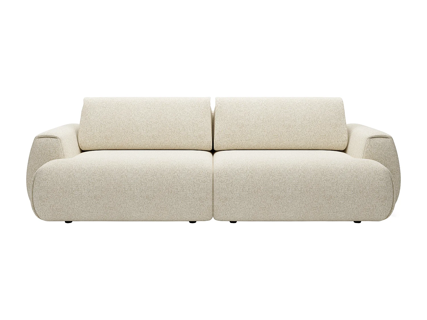Canapé 4 places convertible en tissu chiné beige MONELIA