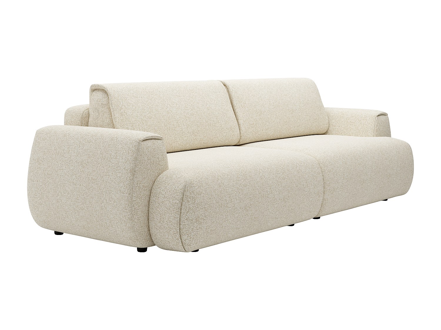 Sofa mit Schlaffunktion 4-Sitzer - melierter Stoff - Beige - MONELIA günstig online kaufen