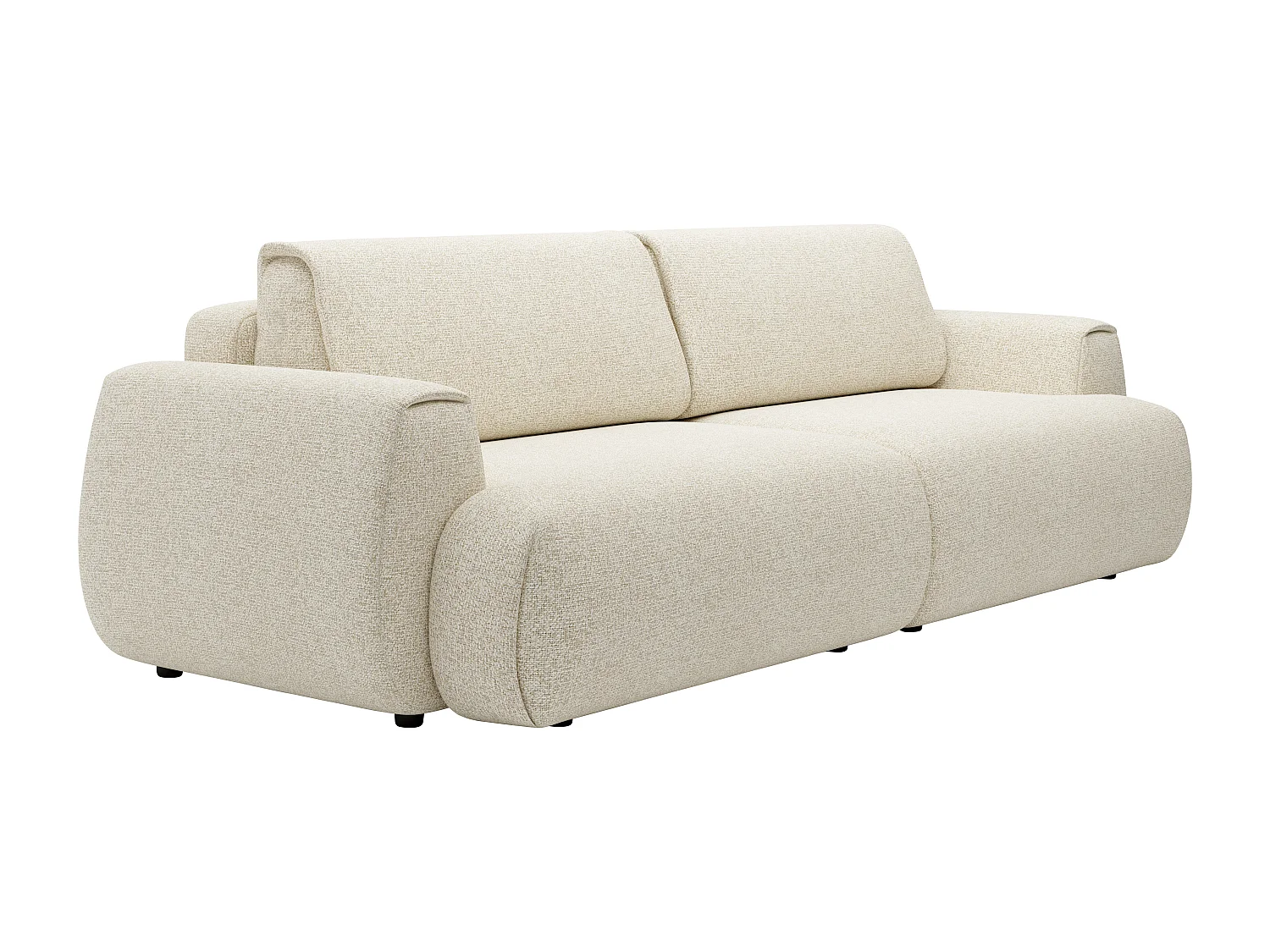 Canapé 4 places convertible en tissu chiné beige MONELIA