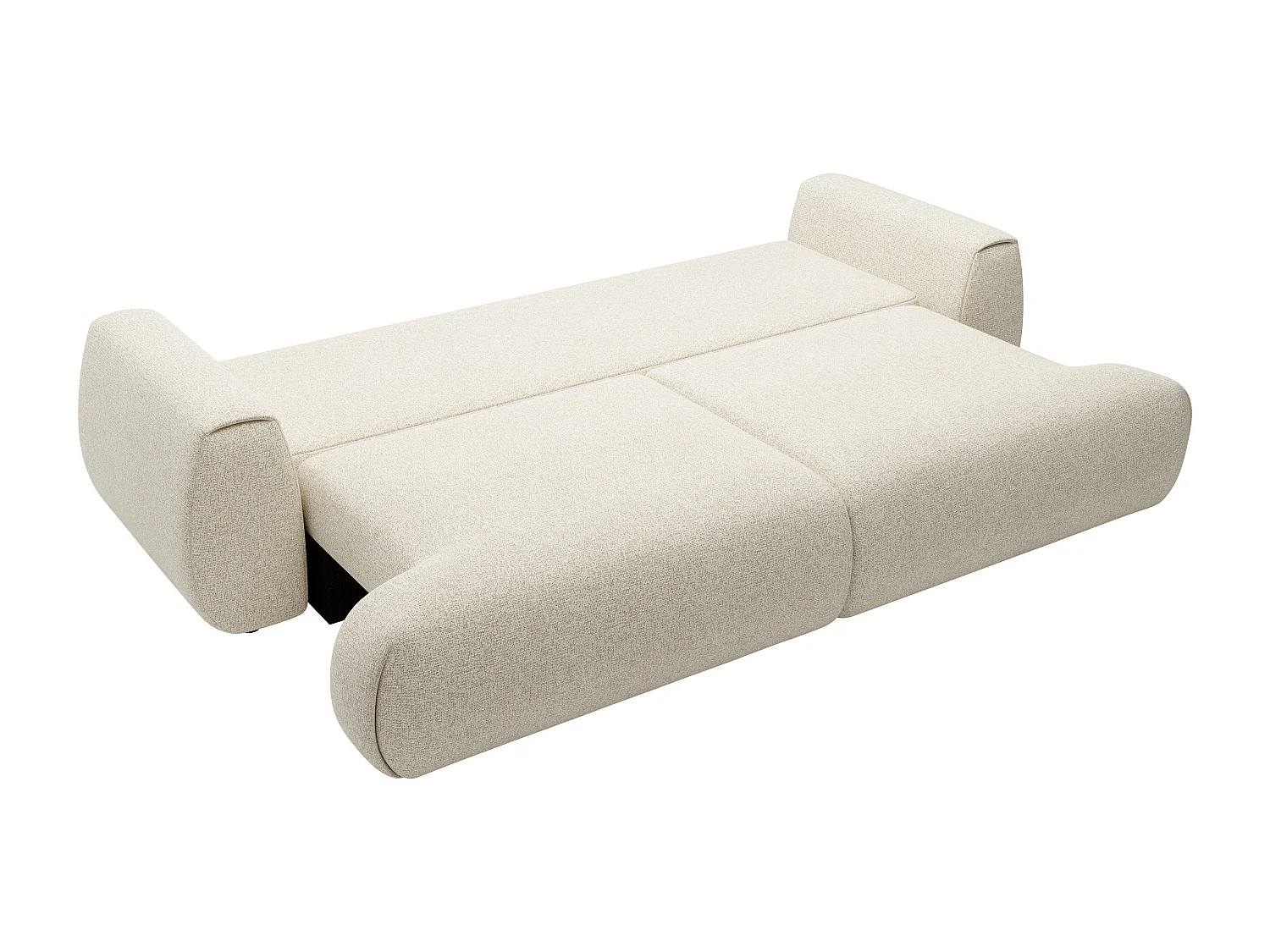 Canapé 4 places convertible en tissu chiné beige MONELIA