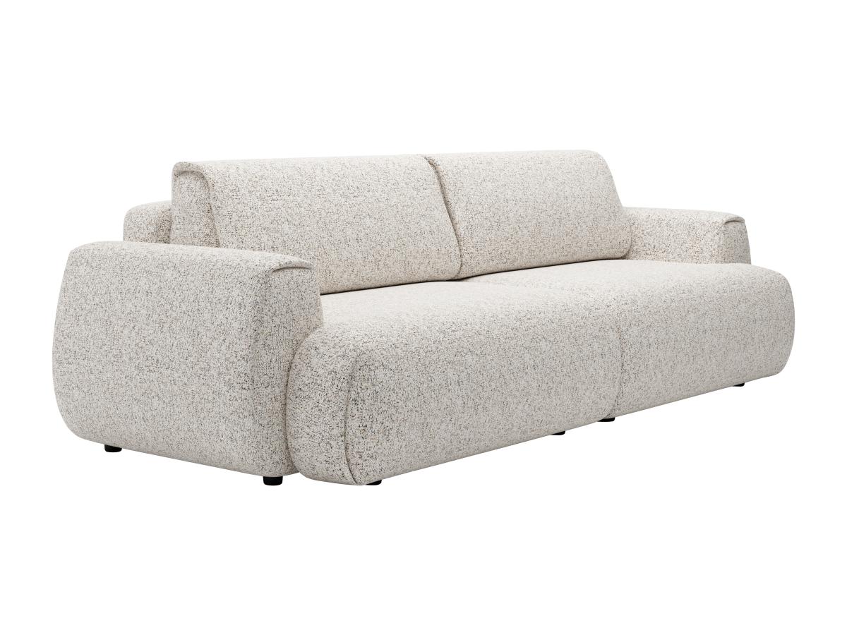 Sofa mit Schlaffunktion 4-Sitzer - Strukturstoff - Hellgrau - MONELIA günstig online kaufen