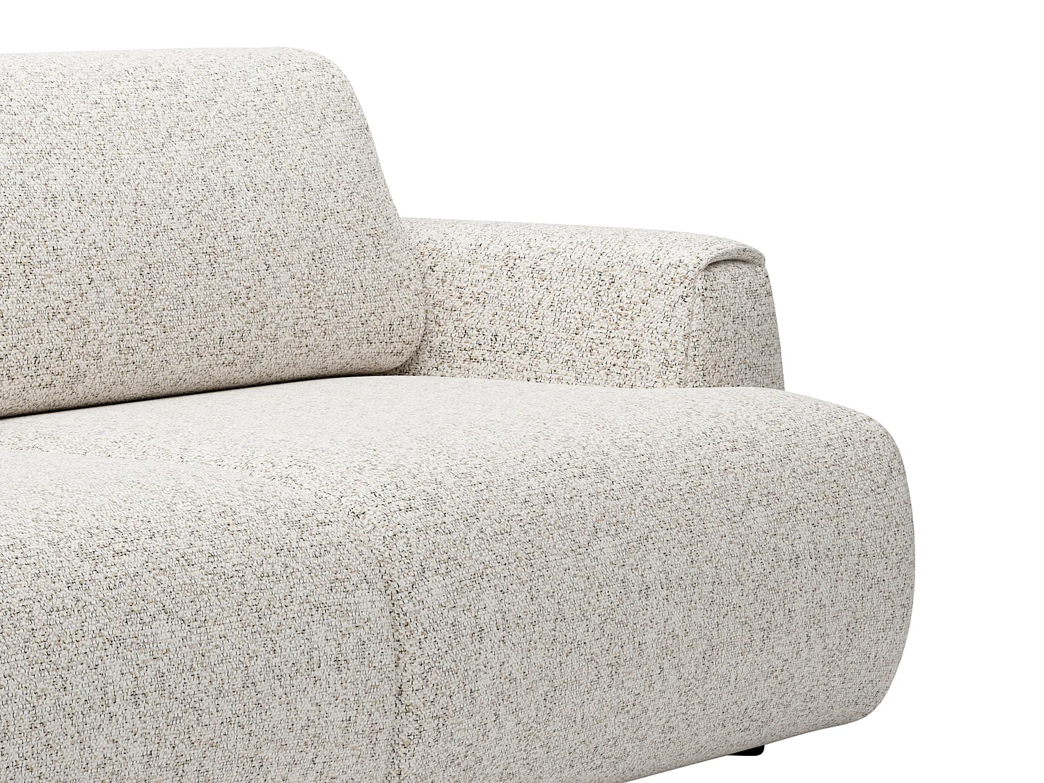 Sofa mit Schlaffunktion 4-Sitzer - melierter Stoff - Hellgrau - MONELIA