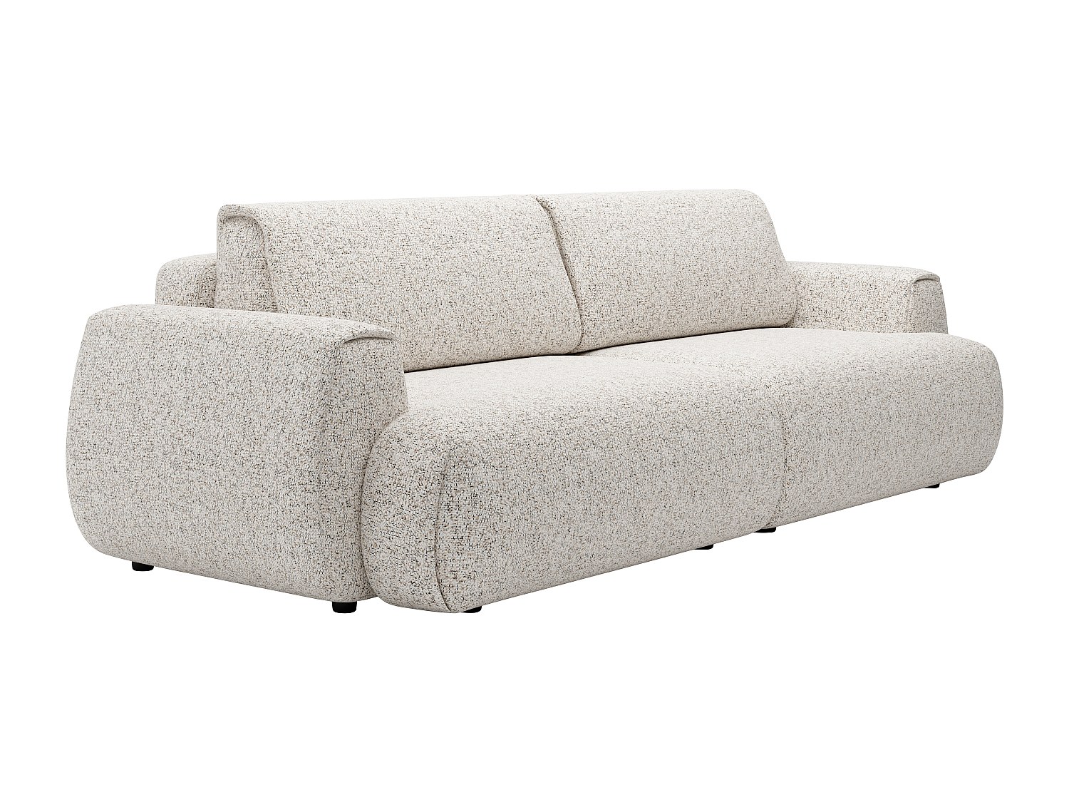 Sofa mit Schlaffunktion 4-Sitzer - melierter Stoff - Hellgrau - MONELIA günstig online kaufen