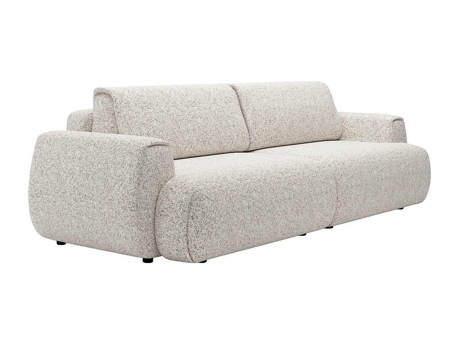 Sofa mit Schlaffunktion 4-Sitzer - melierter Stoff - Hellgrau - MONELIA