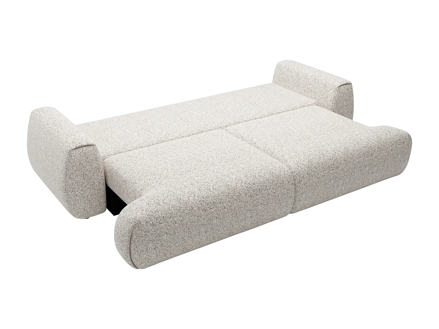 Sofa mit Schlaffunktion 4-Sitzer - melierter Stoff - Hellgrau - MONELIA