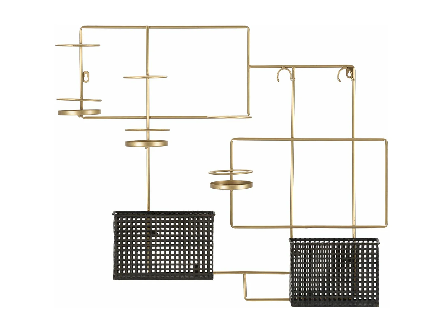 Porte-Bouteilles Mural Design "Fashion" 77cm Or & Noir