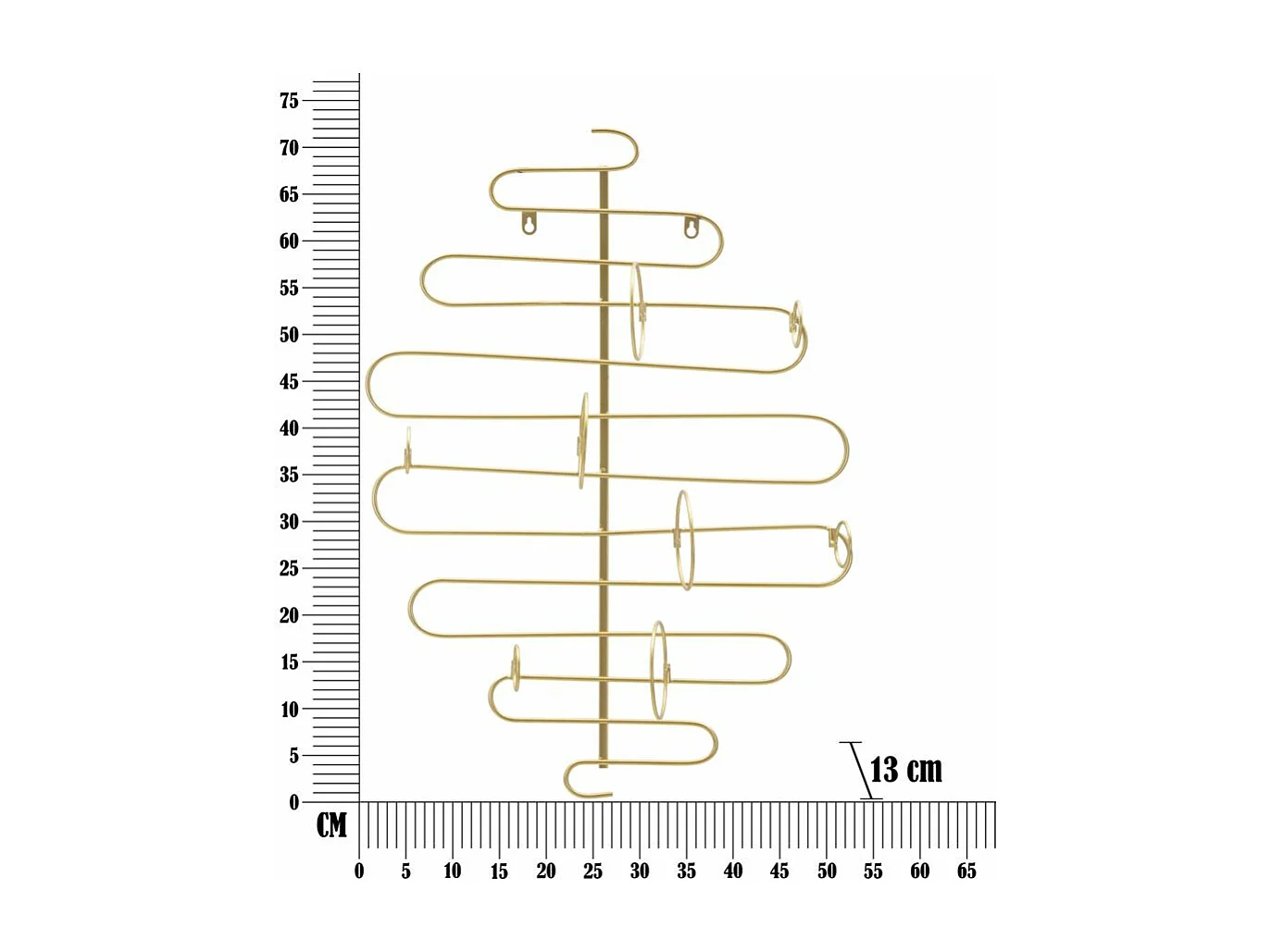Porte-Bouteille Mural 4 Emplacements "Alid" 72cm Or