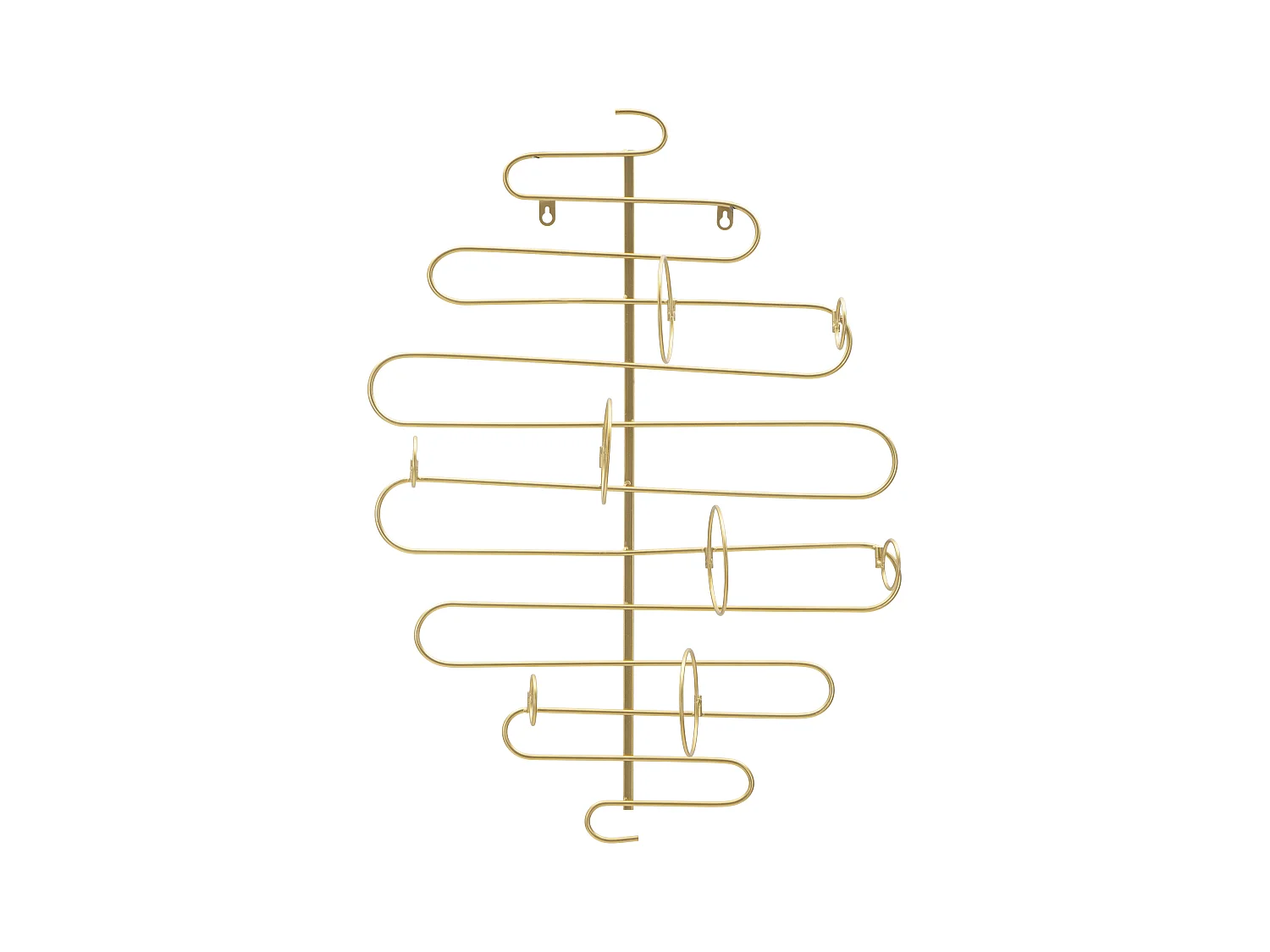 Porte bouteille mural en métal doré 53x13x72 cm