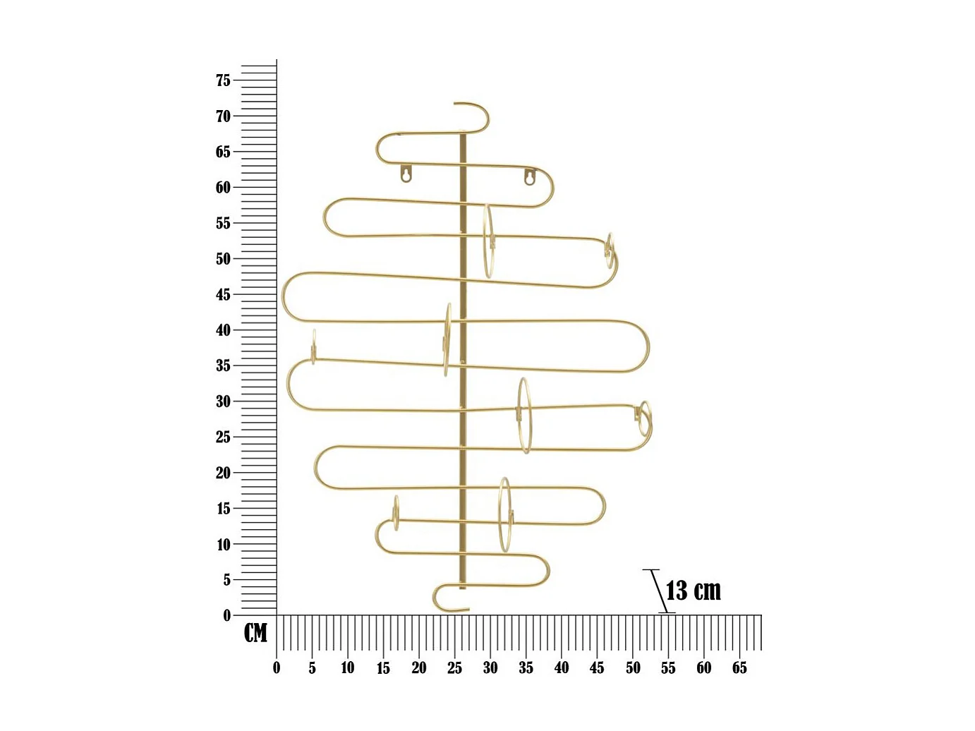 Porte-Bouteille Mural 4 Emplacements "Alid" 72cm Or