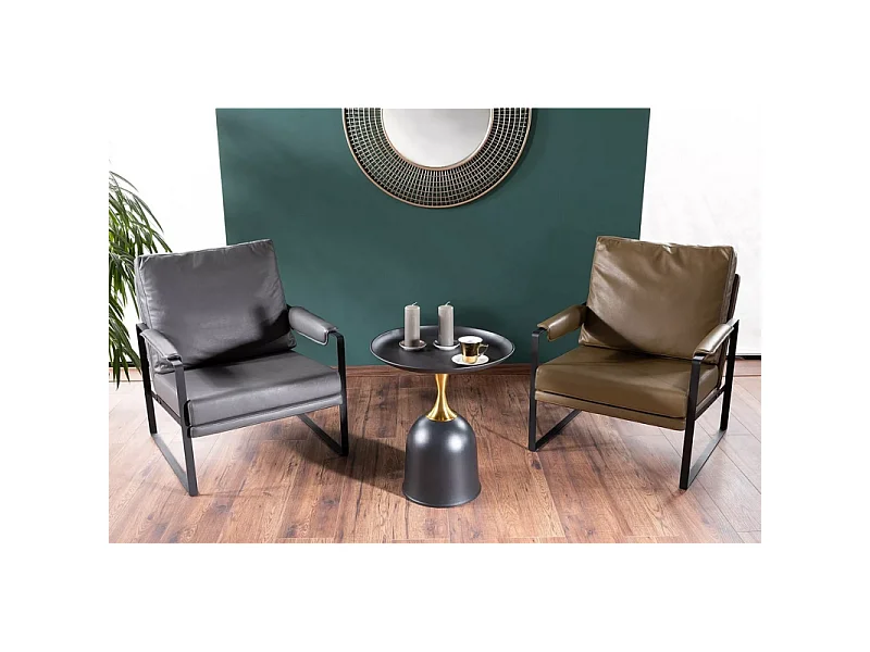 Ława LIBRA 51x51 czarna/złota