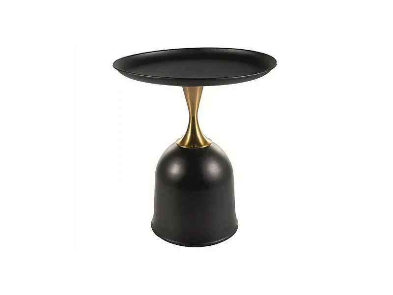 Table basse ronde "Libra" - Noir/Doré - D 51 cm
