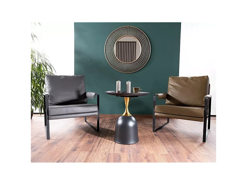 Ława LIBRA 51x51 czarna/złota