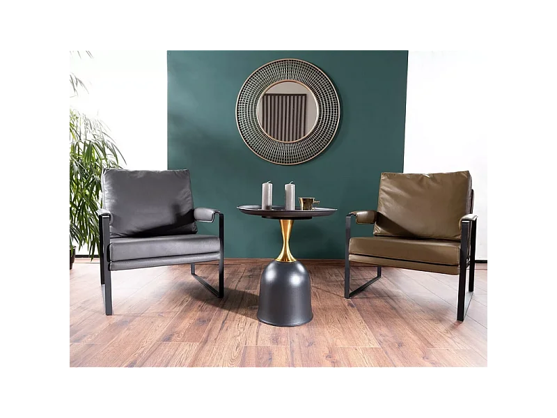 Ława LIBRA 51x51 czarna/złota