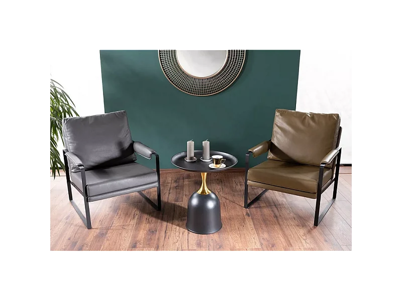 Ława LIBRA 51x51 czarna/złota