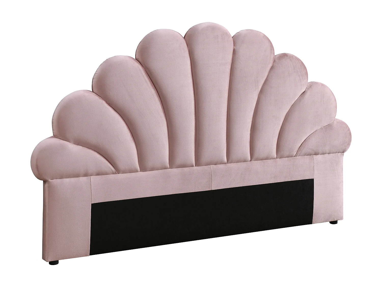 Tête de lit coquillage - 140 cm - Velours - Rose - MOANA