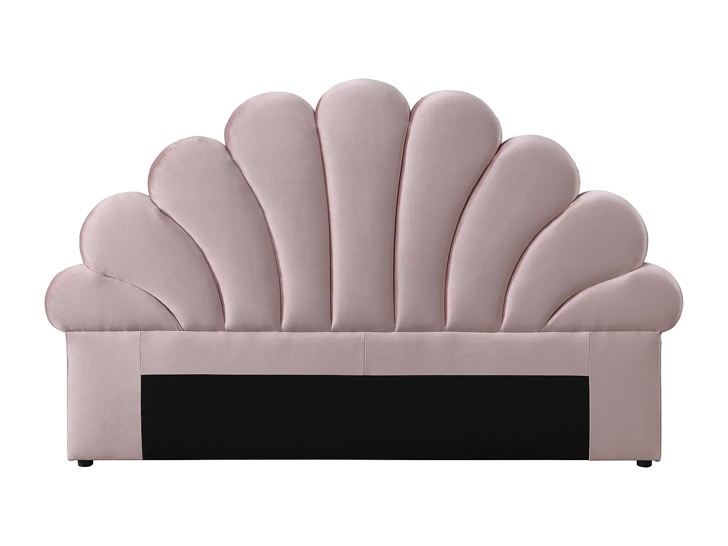 Tête de lit coquillage - 140 cm - Velours - Rose - MOANA