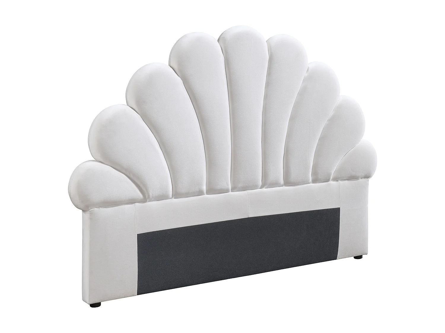 Tête de lit coquillage - 140 cm - Velours - Blanc - MOANA