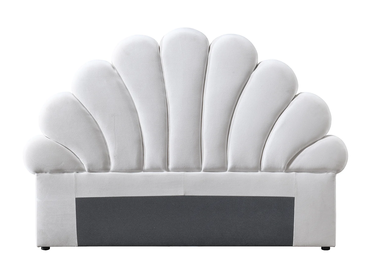 Tête de lit coquillage - 140 cm - Velours - Blanc - MOANA