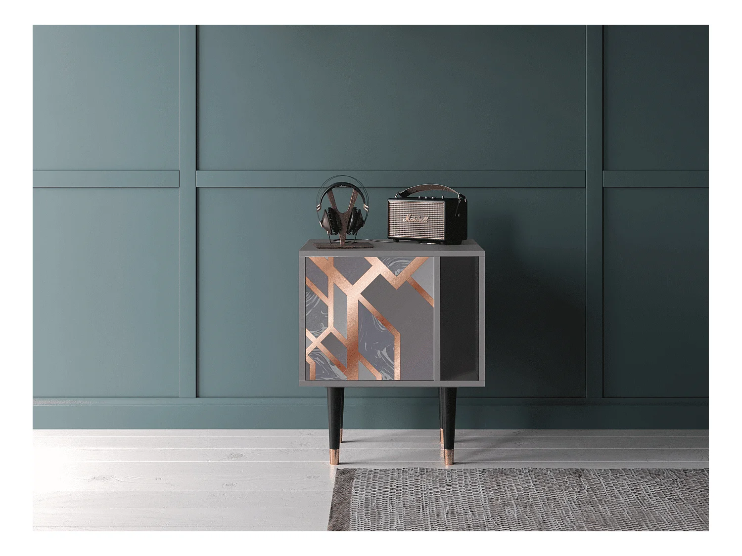 Mesita de noche - 57х69х48 cm - S2 - Taupe Anatomy, Gris