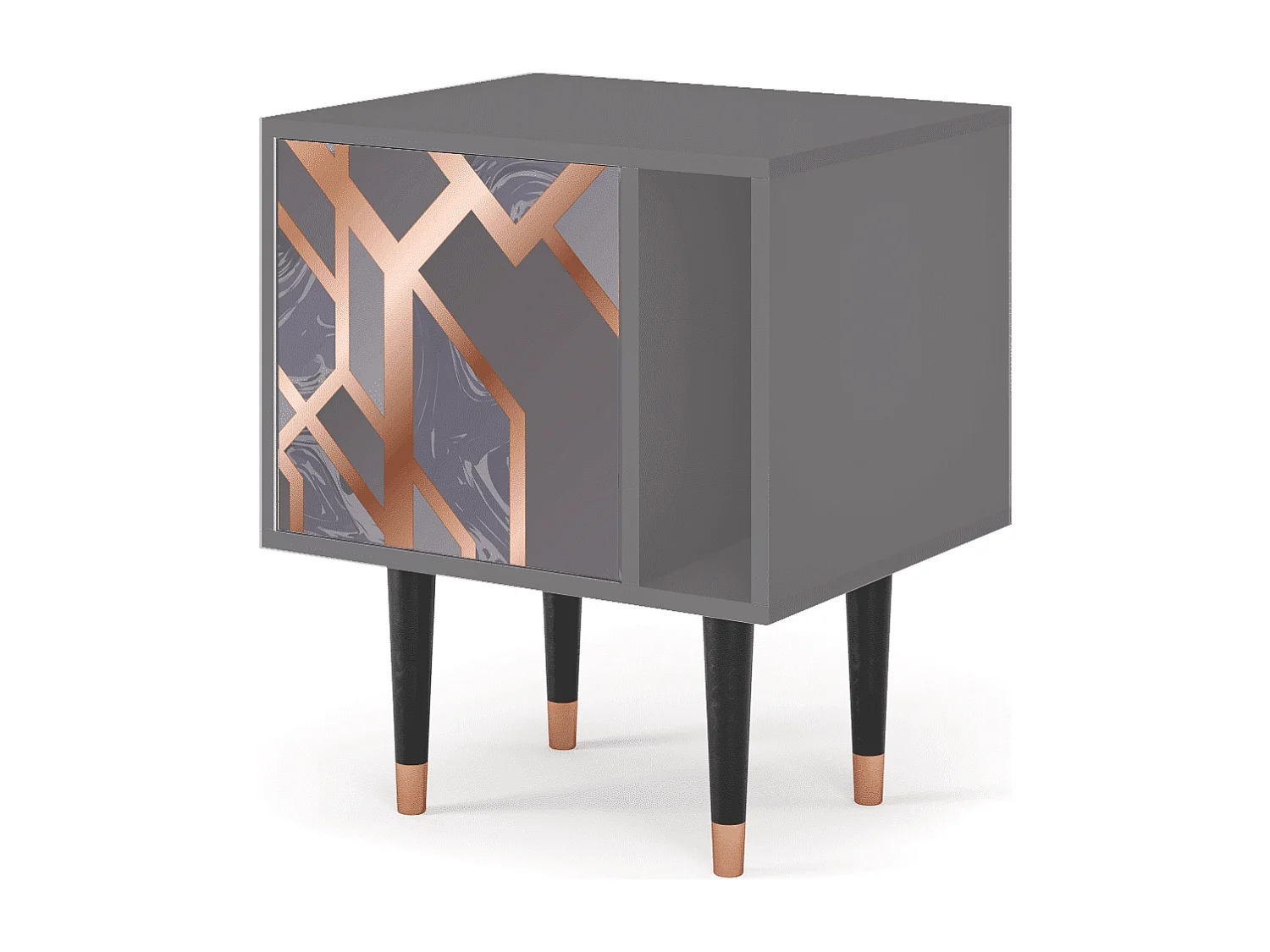 Mesita de noche - 57х69х48 cm - S2 - Taupe Anatomy, Gris