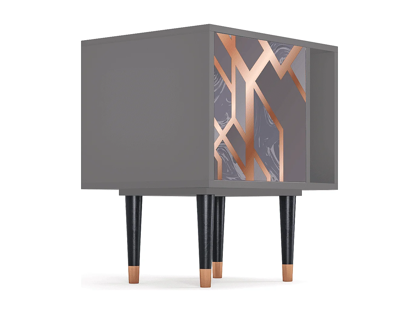 Mesita de noche - 57х69х48 cm - S2 - Taupe Anatomy, Gris