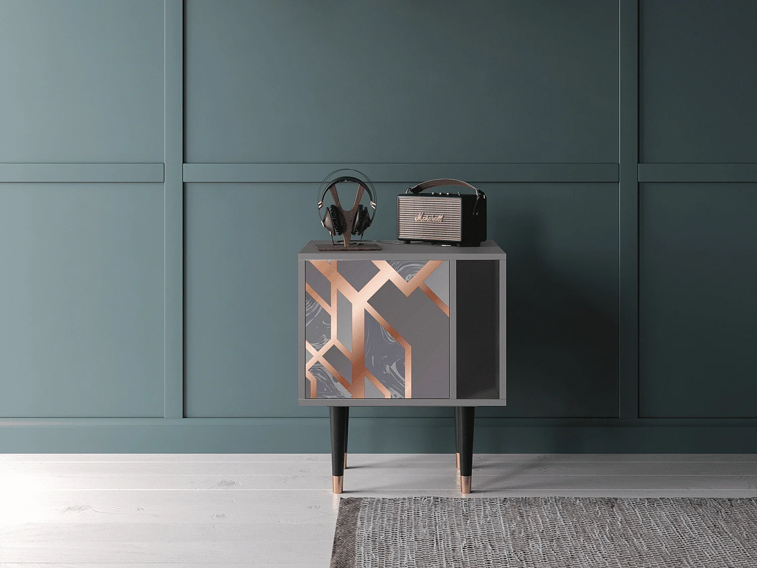 Table de nuit - 57х69х48 cm - S2 - Taupe Anatomy, Gris