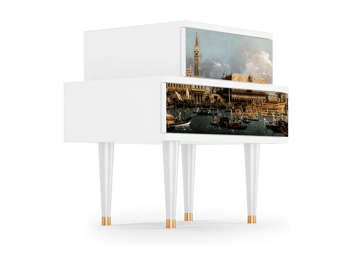 Table de nuit - 58х58х41 cm - NS1 - The Bucintoro, Blanc