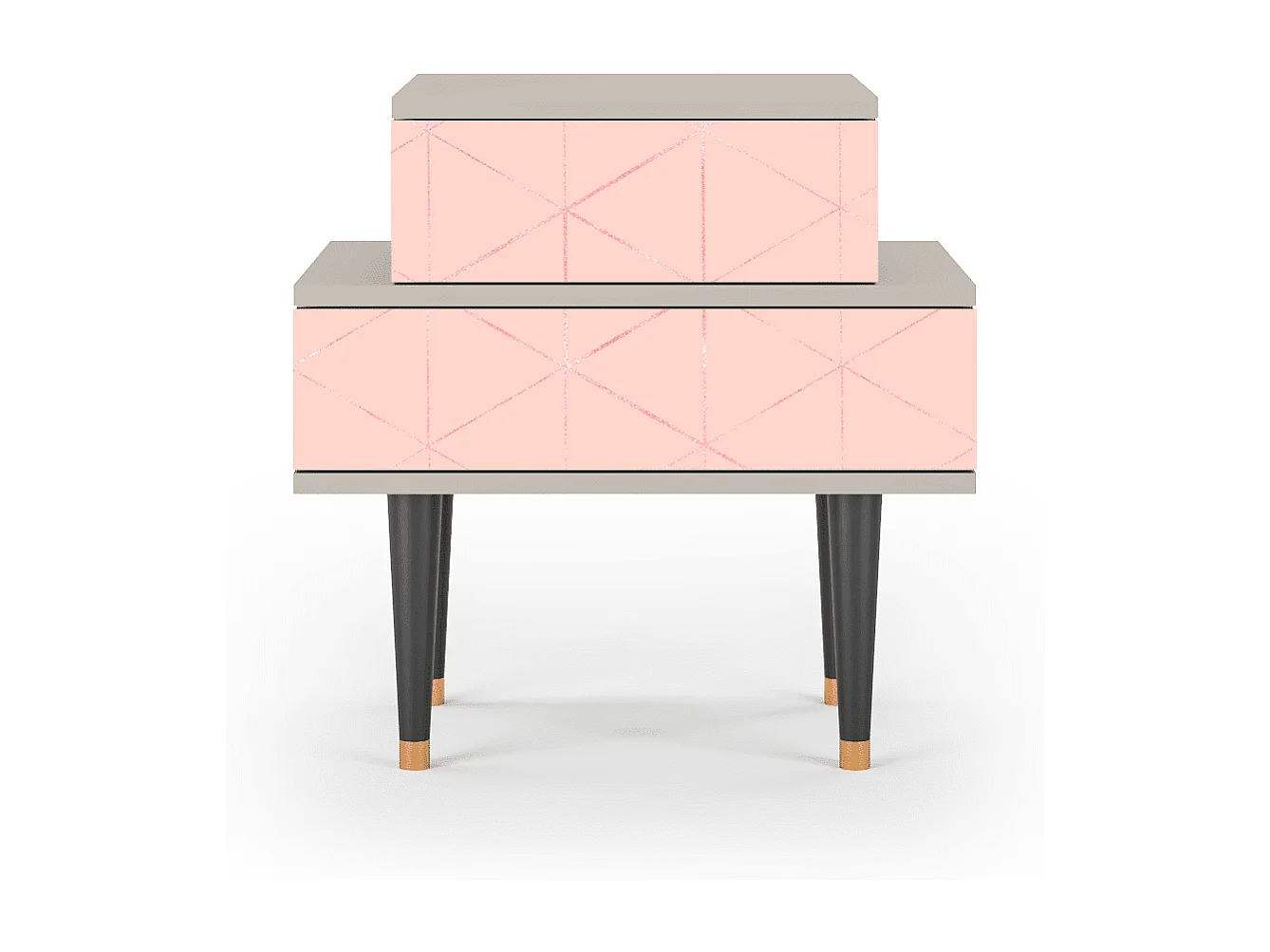 Stolik nocny - 58х58х41 cm - NS1 - Rose Quartz, Piaskowy